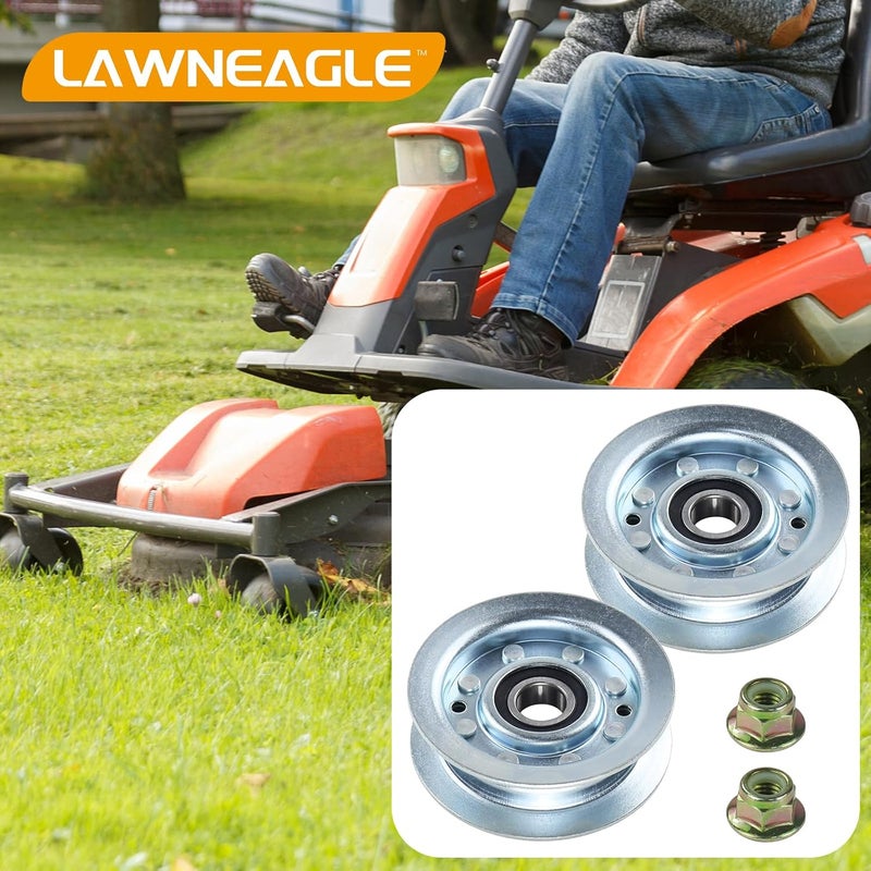 LANEAGLE 2 Pack GY22172 Idler Pulley Replaces John Deere GY22172 Idler Pulley John Deere GY20067 Idler Pulley John Deere GY22172 Pulley for John Deere D140 Idler Pulley L100 L110 L120 L130 Lawn Decks - Image 2